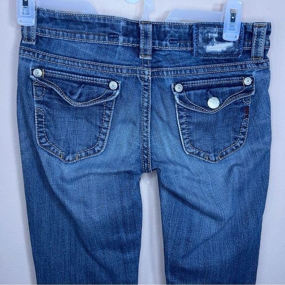 SIZE 28X34 MEK JEANS BLUE DENIM JEANS BOOT CUT PANTS COTTON BLEND - Picture 7 of 14